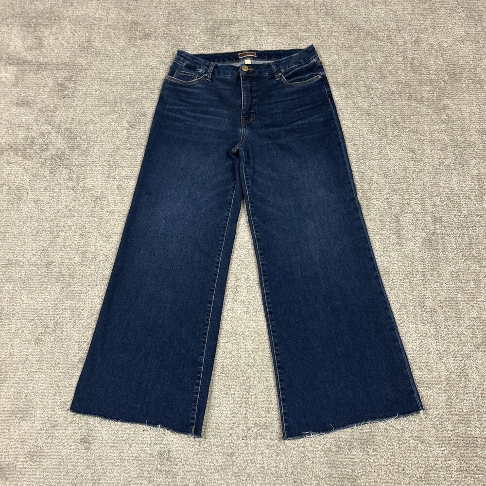 Kut From The Kloth Jeans Womens 10 High Rise Meg Fab Ab Wide Leg Raw Hem Stretch